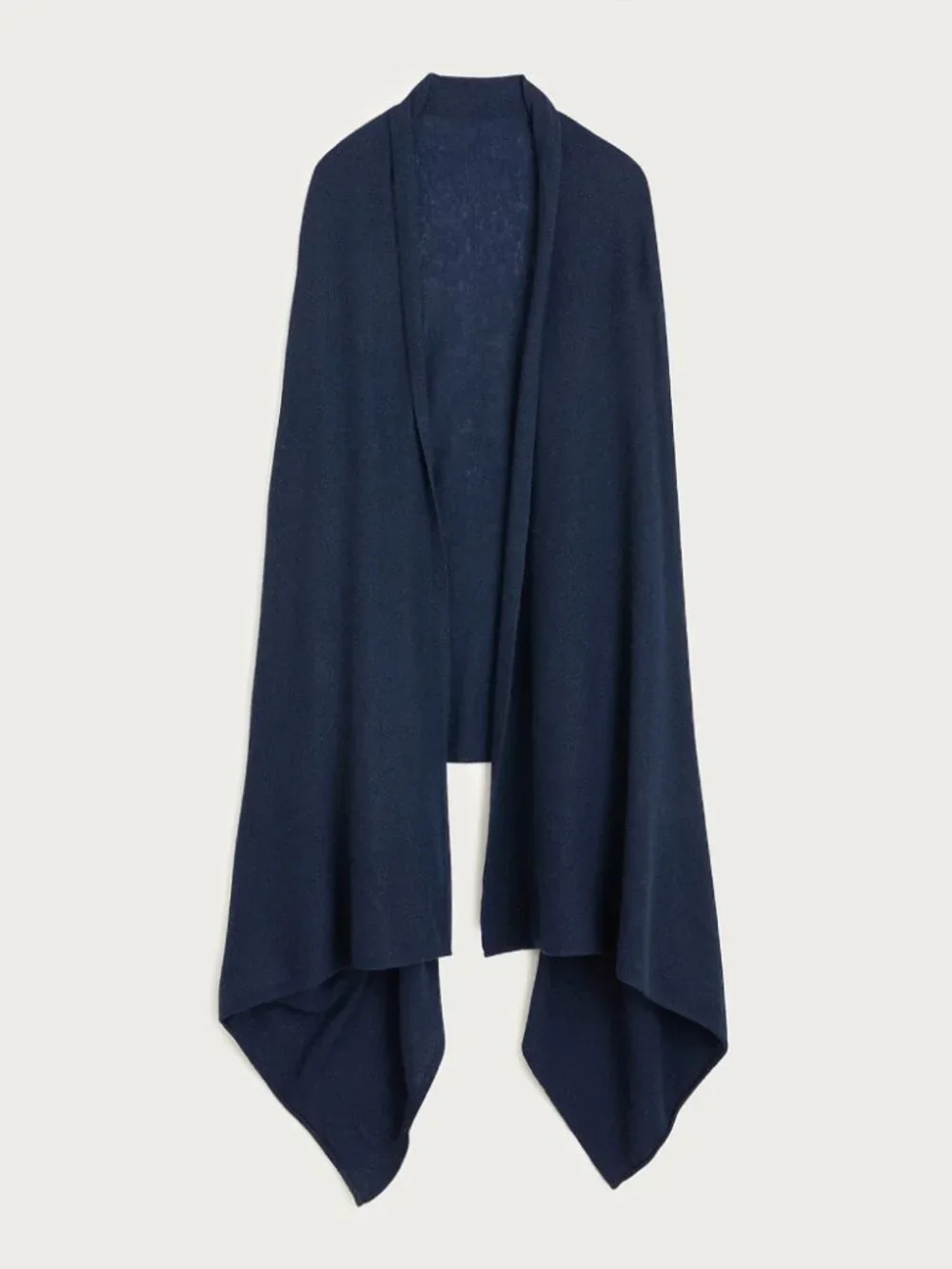 J. Crew Oversized Cashmere Wrap Navy Blue Layer Topper Rustic Cabin One Size